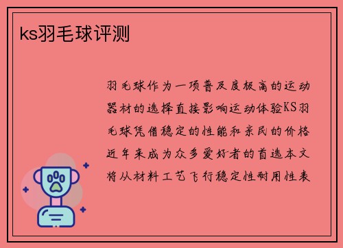 ks羽毛球评测